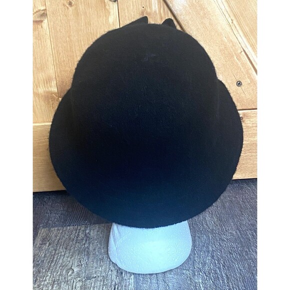 San Diego Hat Company Women’s Black Wool Cloche Hat Flower Accent One Size - Picture 5 of 10